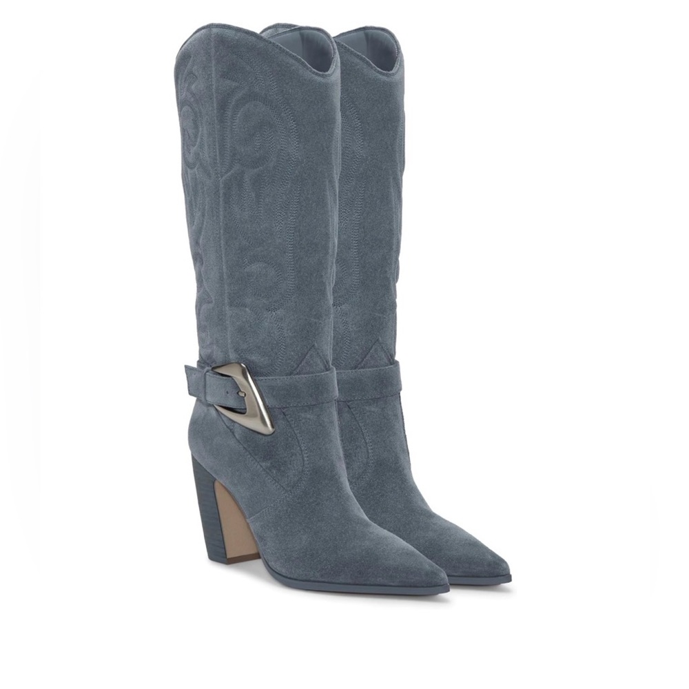 New Vince Camuto Blue Suede Boots -western blue